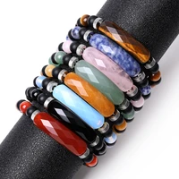 black agate natural stone tiger eye pink crystal faceted bracelet8mm opal energy stone elastic bracelet send friend jewelry gift