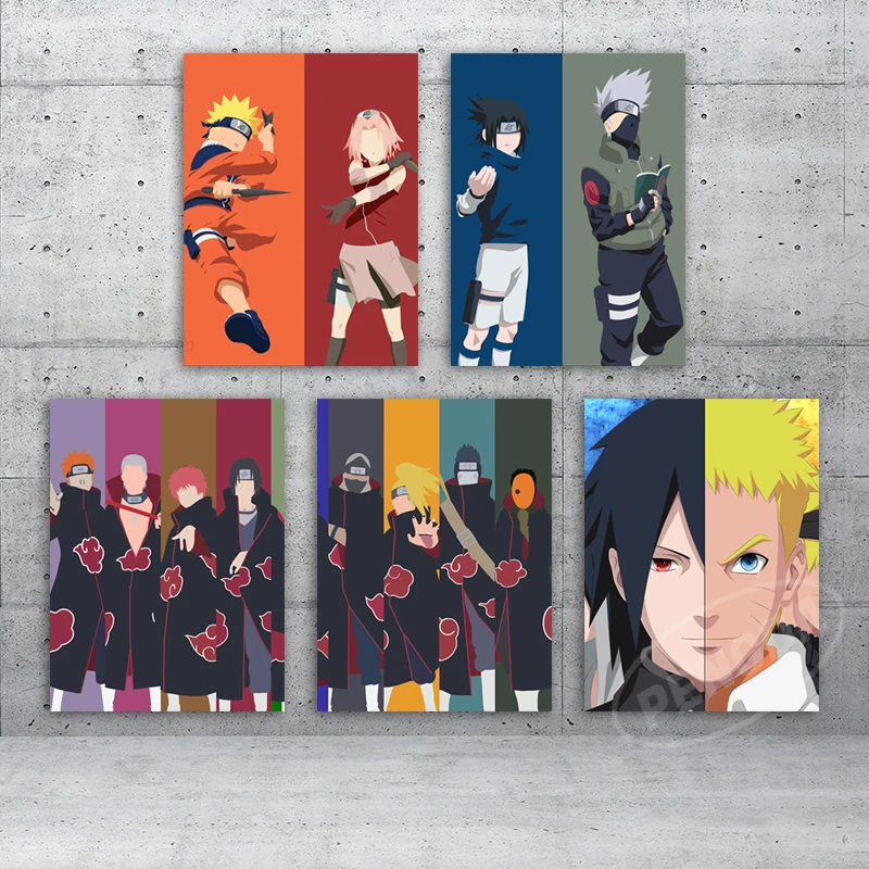

Canvas Wall Art Naruto Home Decoration Paintings Japanese Anime Poster Character HD Prints Modular No Frame Pictures Living Room