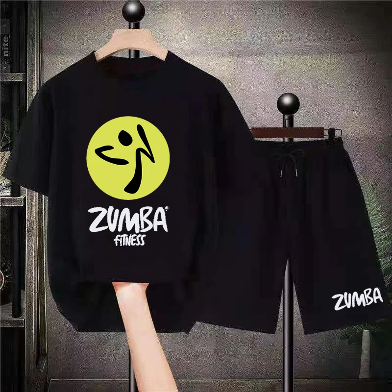 Alphabet Print Men's Sportswear Short Sleeve Summer Cotton T-shirt Shorts 2-piece Set Fashionable High-quality New Sportswear