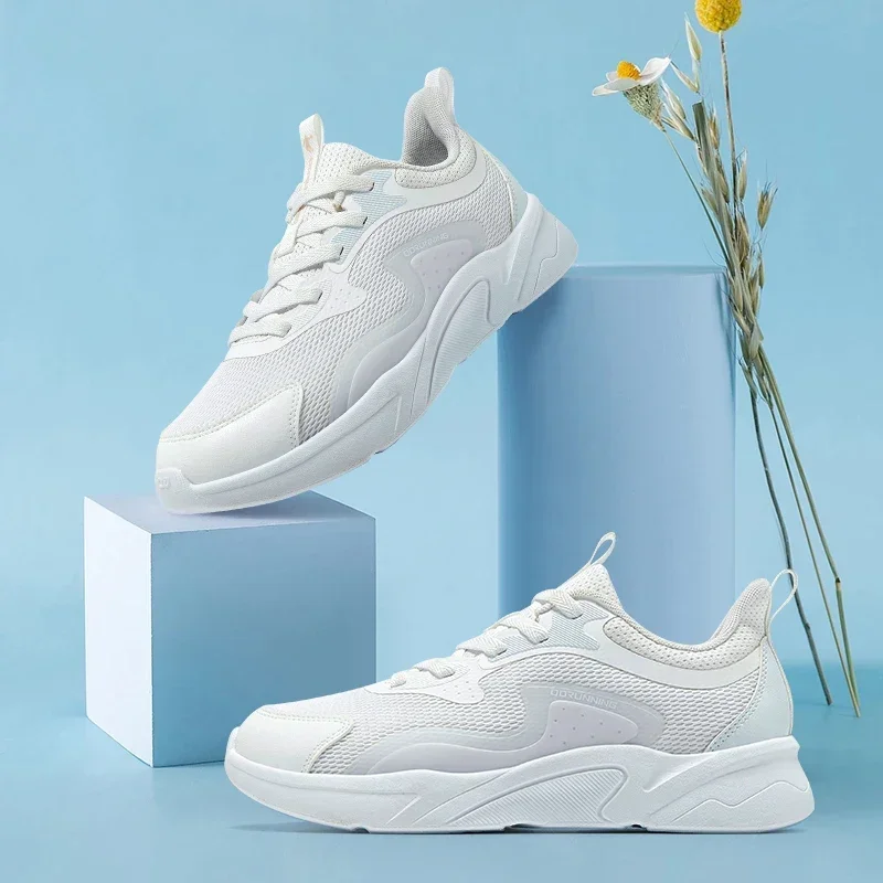 QIAODAN Running Shoes Women's 2024 Summer New Mesh Breathable Shock-absorbing Lightweight Soft-soled Sports XM16240242F