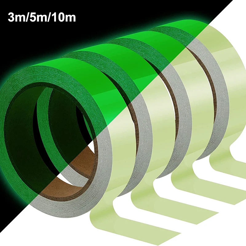 Светящаяся лента 3 м/5 м/10 м, зеленая самоклеящаяся лента, светящаяся в темноте, Предупреждение, ленты для украшения дома на сцене