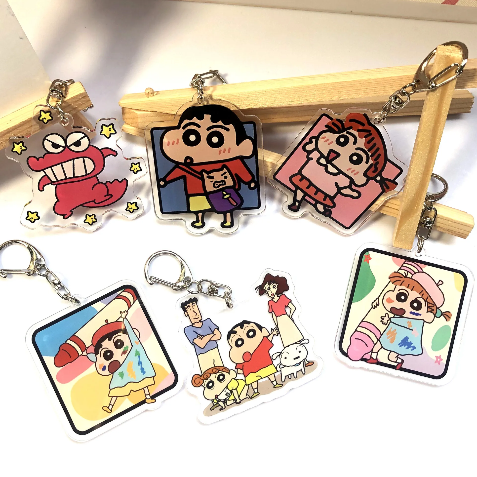 

Новый милый аниме брелок Kawaii Crayon Shin с мультяшным рисунком, автомобильный брелок, декоративный Школьный рюкзак, брелок, акриловый креативный...