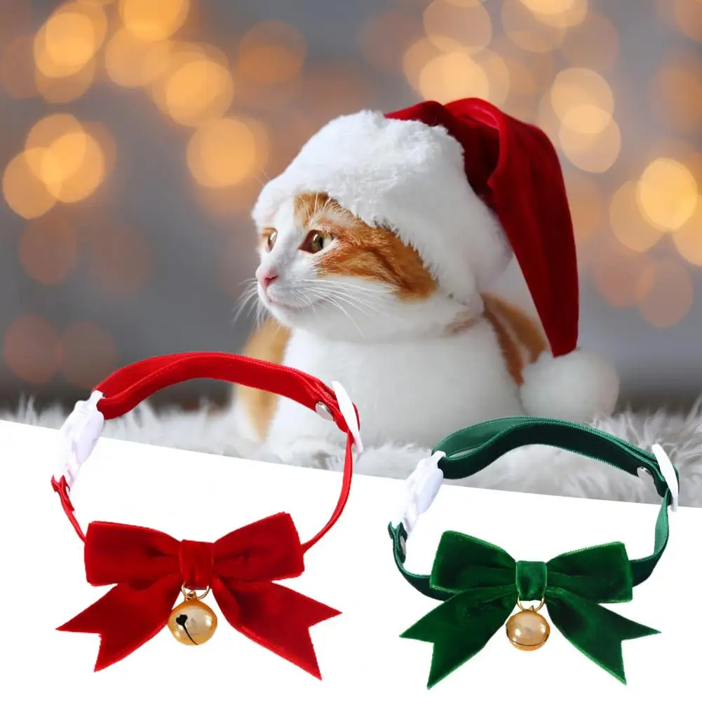 

Яркий ошейник для домашних животных, супермягкий бархатный ошейник с бантом для домашних животных, безопасный эластичный ошейник для кошек...