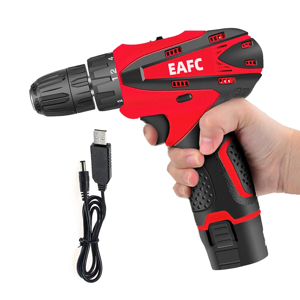 

Электрическая Дрель EAFC, Мощная, 300 Вт, Аккумуляторная Отвертка, Литиевая Батарея