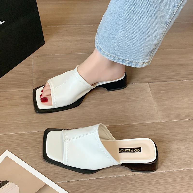 

Casual Women's Shoes Slippers Outdoor Summer New Fashion Knitted Stretch Open Toe Thick Sandals Slippers Women