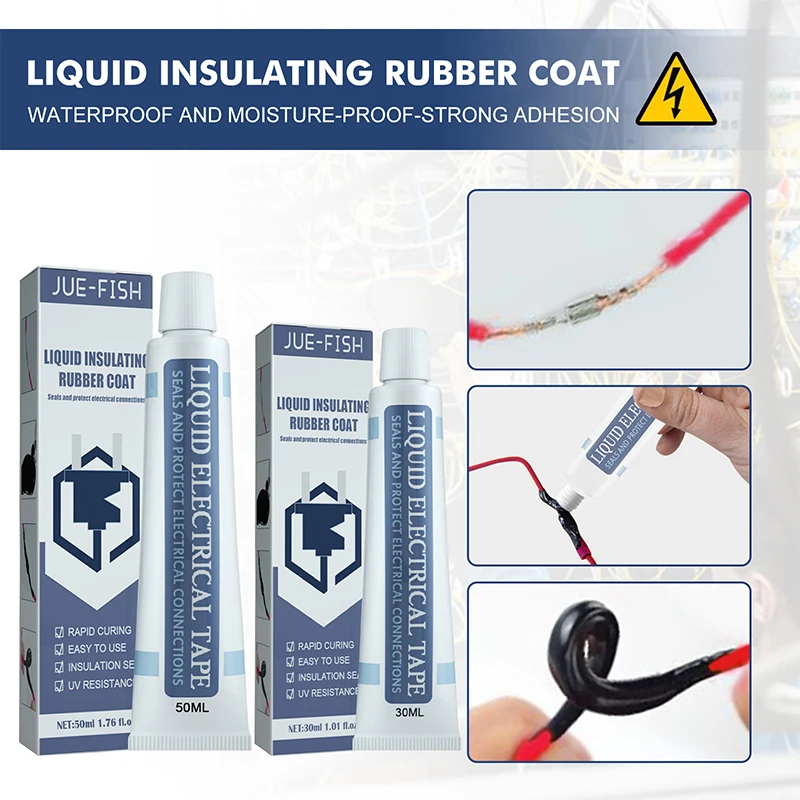 

1PC 30ML/50ML Liquid Insulating Tape Repair Rubber Electrical Wire Cable Coat Fix Line Glue Wide Range Liquid Insulation Paste
