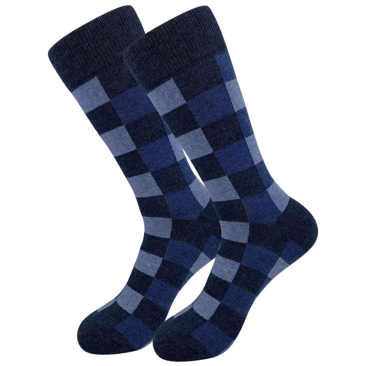 5 Pairs New Men's Plus Size Casual Cotton Middle Tube Socks Business Autumn and Winter Striped Plaid Men Dress Socks