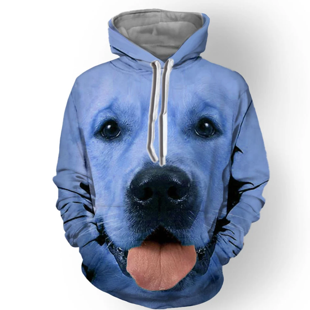 

2023 New Animal Print Hood Coat For Men 3d Dog Men's Hoodie For Autumn Street Coat with Hood Fashion Street Hip Hop Sweatshirt