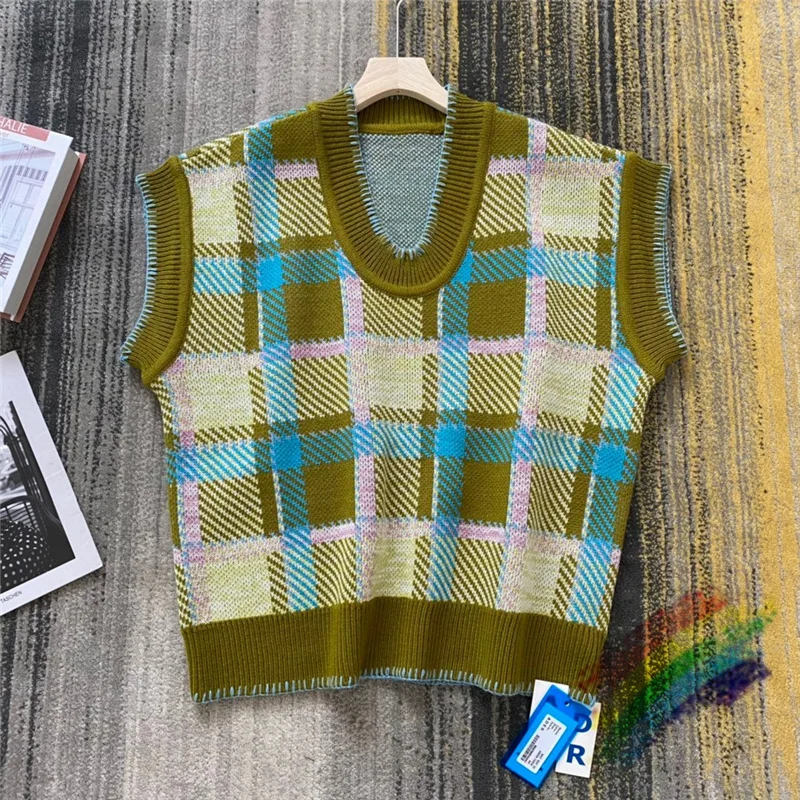 

Plaid ADER ERROR Sweater Vest Men Women 1:1 High-Quality Adererror Sweaters Knit Sweatshirts