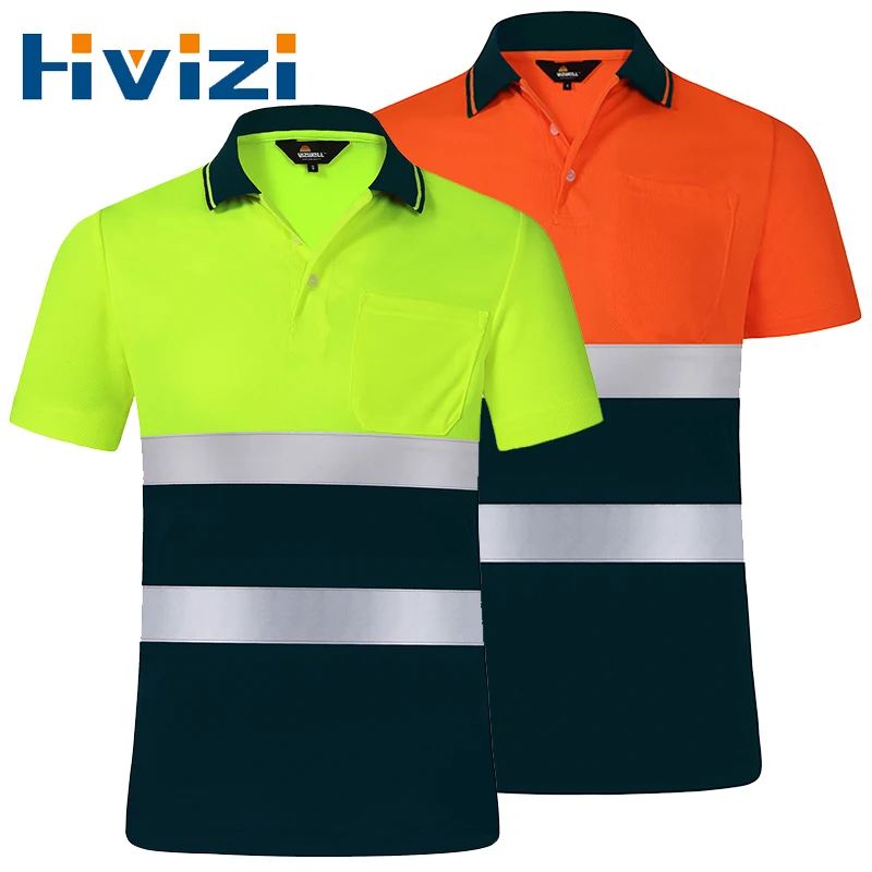 Рубашка-поло Hi Viz, светоотражающая, быстросохнущая, оранжевая