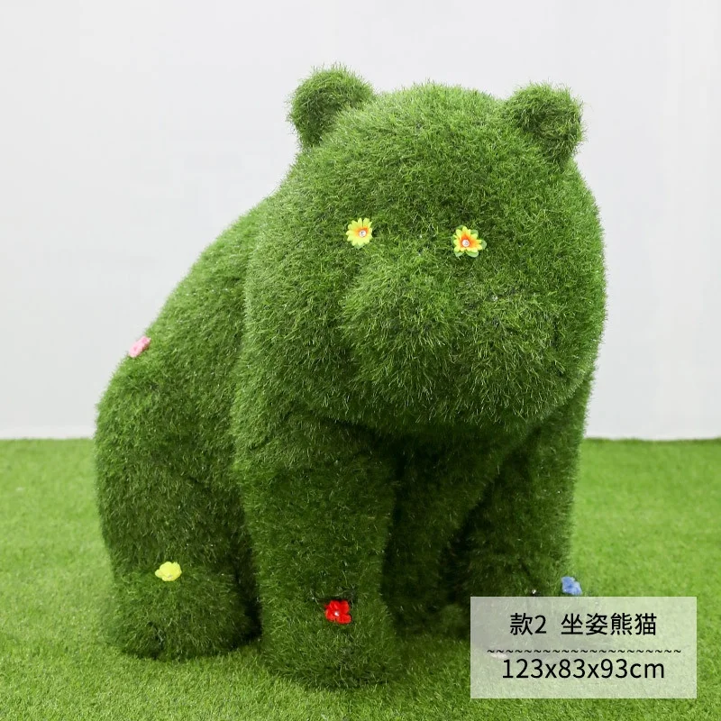 Открытый зеленый завод панда скульптура газон животное орнамент большой парк