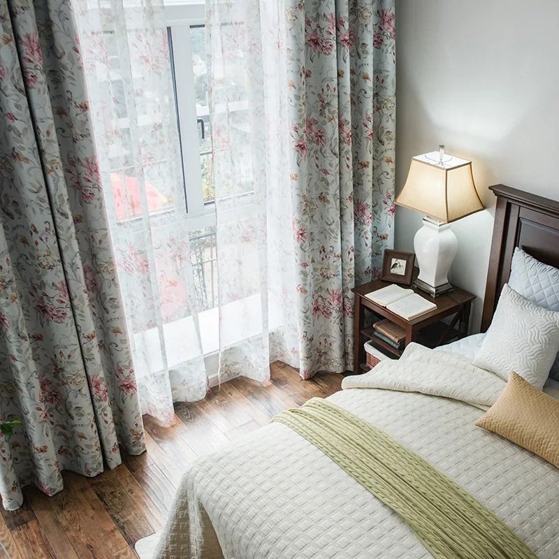 

Новая пасторальная китайская Стильная современная Минималистичная односторонняя фототкань чернильная печать занавеска ткань