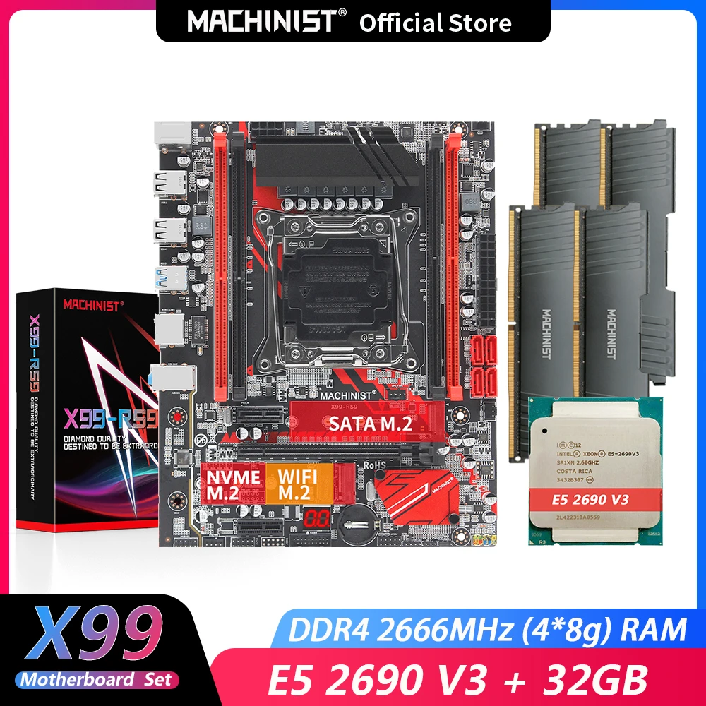 

Machinist X99 материнская плата с процессором Intel Xeon E5 4620 V3 LGA 2011-3 DDR4 32 Гб