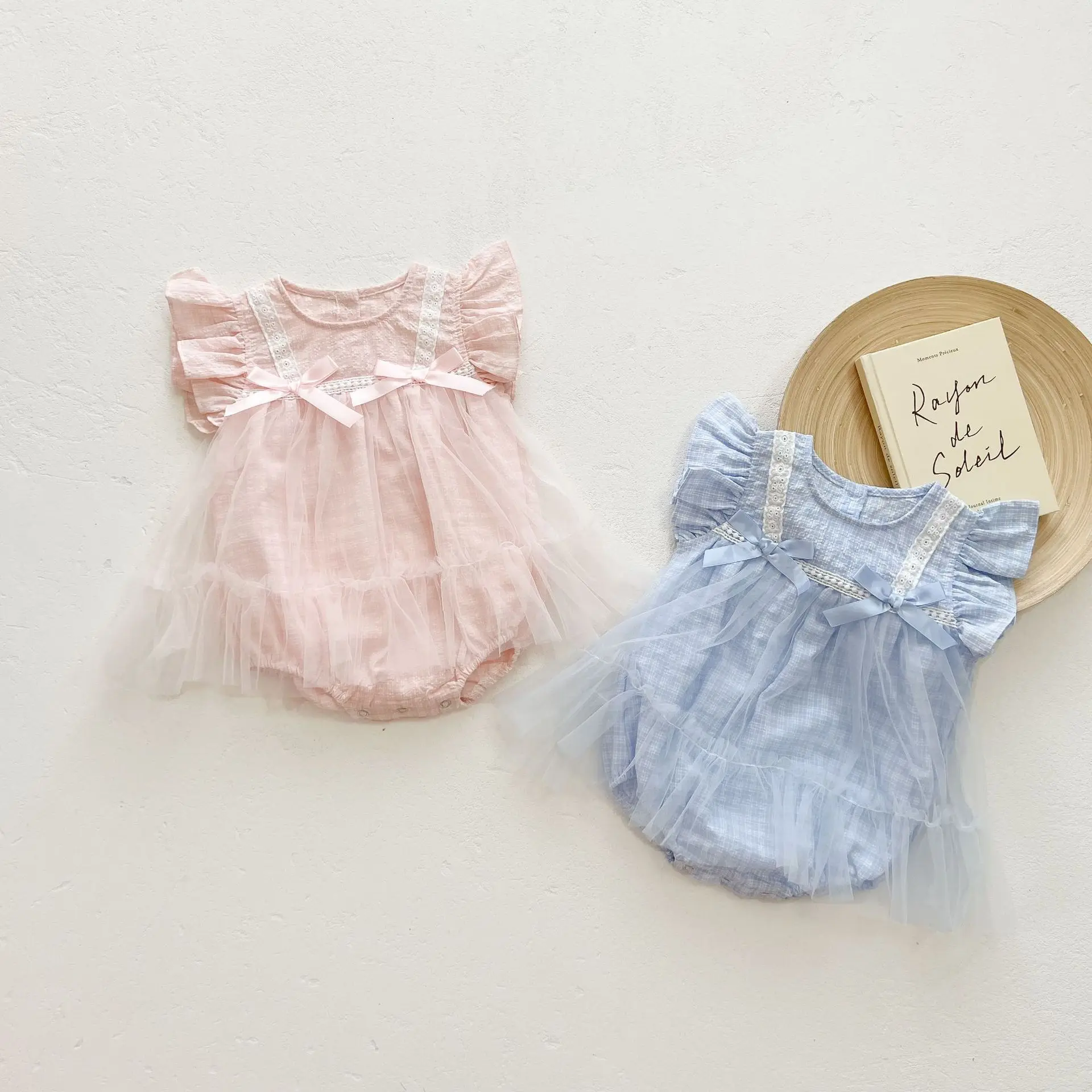 

0-3T Newborn Kid Baby Girls Clothes Summer Ruffles Sleeveless Romper Cotton Plaid Jumpsuit Cute Sweet Princess Dress Outfits