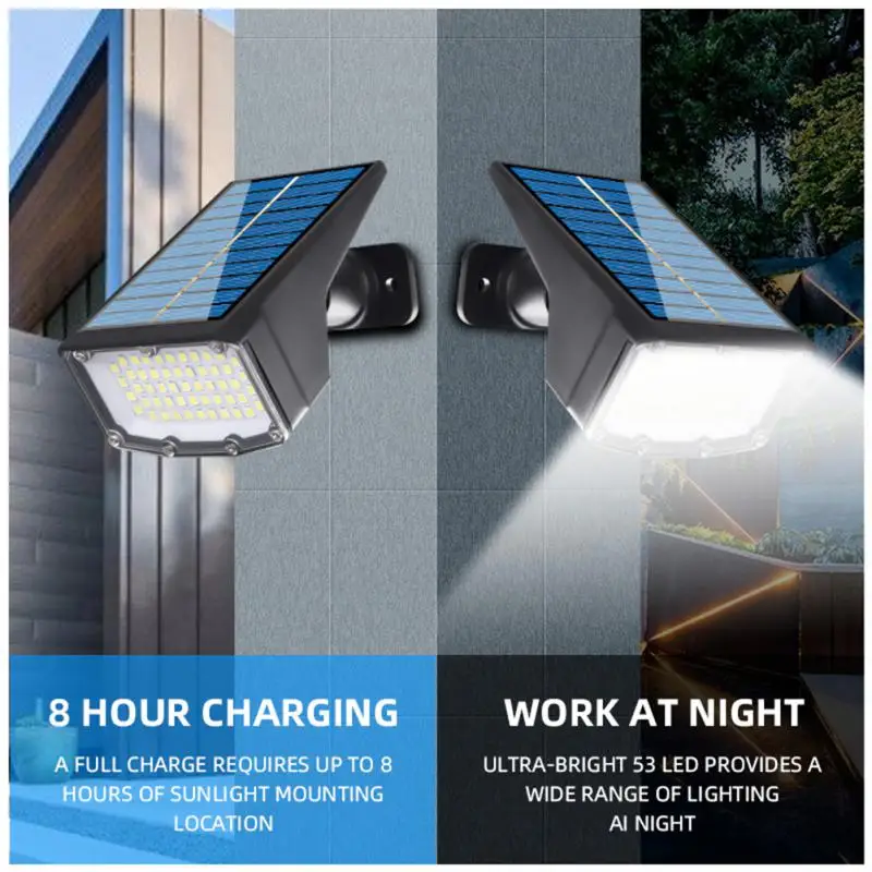 

Super Bright Garden Solar Wall Lamps Waterproof Solar Street Lights Outdoor Landscape Lighting Fast Charging Intelligent