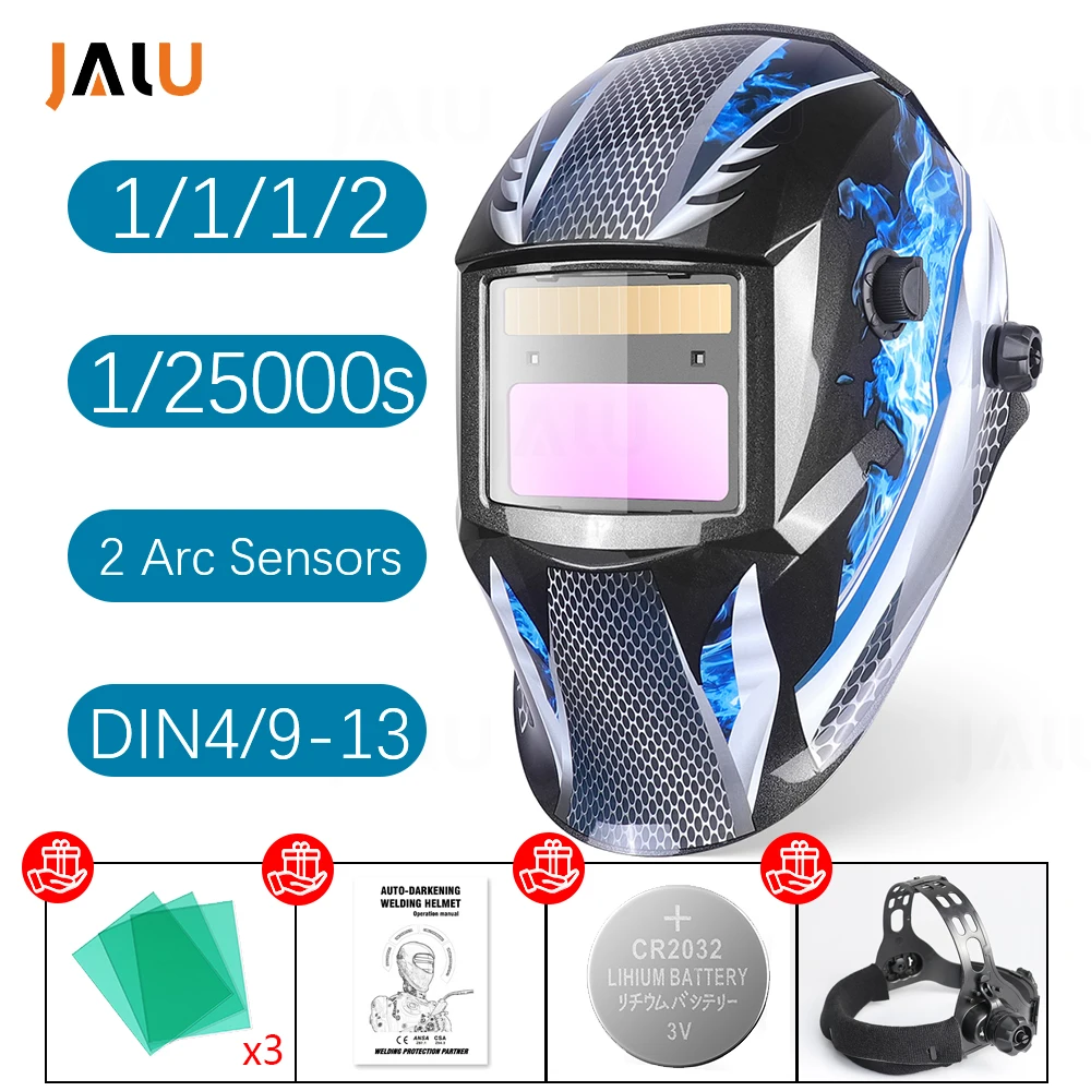 Auto Darkening Li battery Welder Mask soldar Welding Helmet Solar Automatic Mask Helmet Electric Welding 2 arc 1/1/1/2 1/25000s