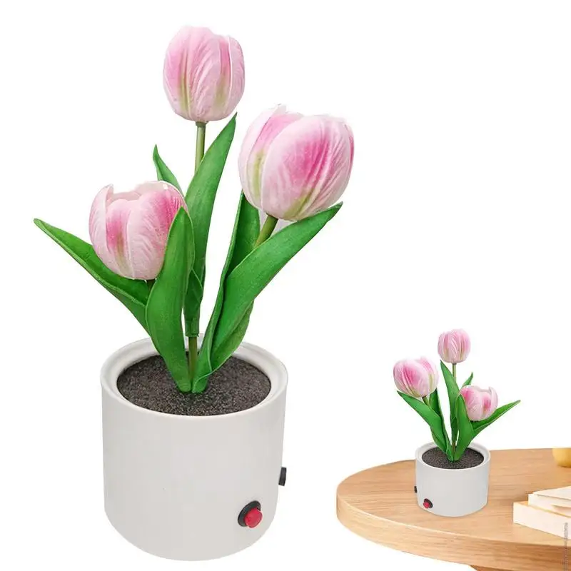

Led Tulip Night Light USB Flower Lamp Home Decor Six Branches Tulips Light Gift For Her Birthday Holiday Party Wedding Room Gift