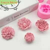 3d rose flower moulds clay resin art new soft silicone fondant cake mold soap jelly ice chocolate decoration baking tool