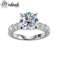 Onelaugh Real 3.5ct 9.5mm D Color Moissanite Wedding Rings For Women Top Quality 18K Gold Plated 100% 925 Sterling Silver Jewery