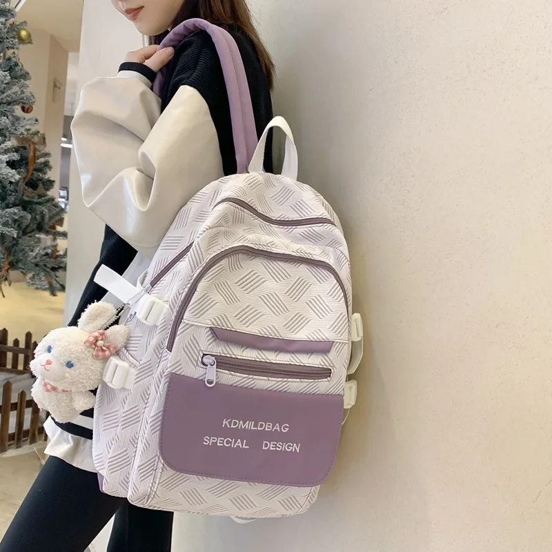 

Backpack for Women Korean Sweet Large Capacity High School Student Schoolbag Casual Travel Backpacks Mochilas Para Mujer