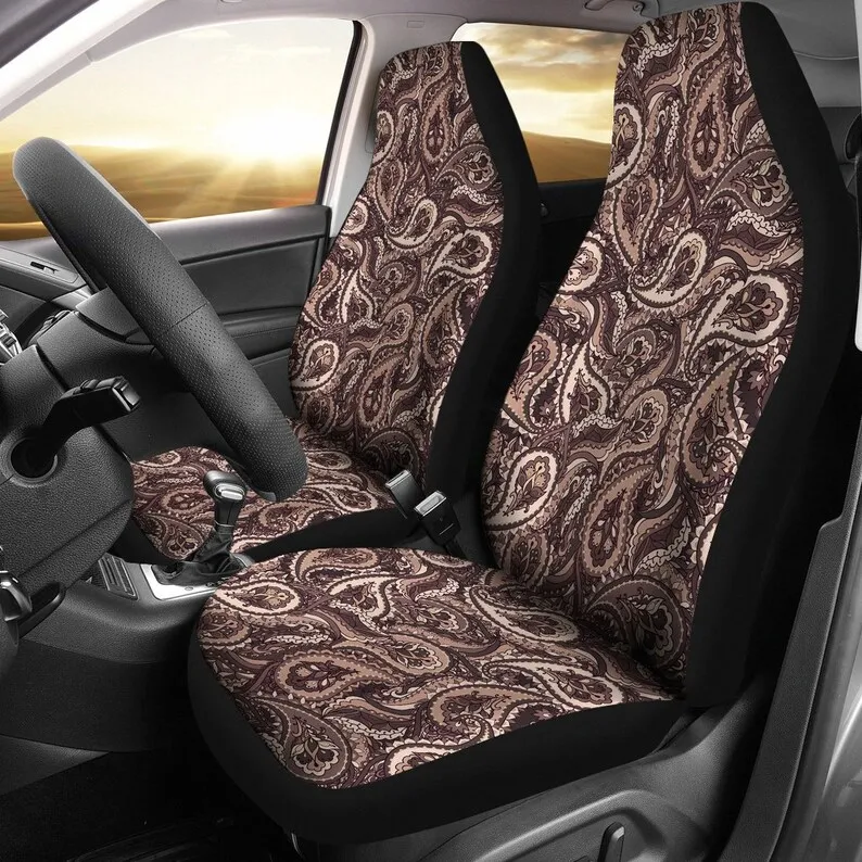 

Brown Decor Car Seat Covers Pair, 2 Front Seat Covers, Car Seat Protector, Car Accessories