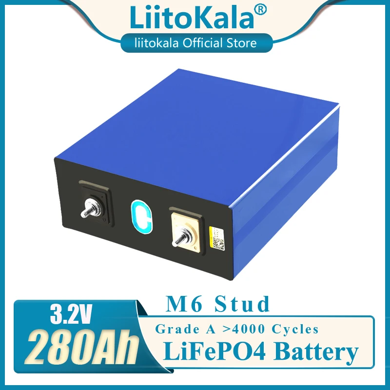 

1PCS LiitoKala 3.2v 280Ah lifepo4 lithium battery 3.2v Lithium iron phosphate battery for DIY battery pack inverter vehicle RV