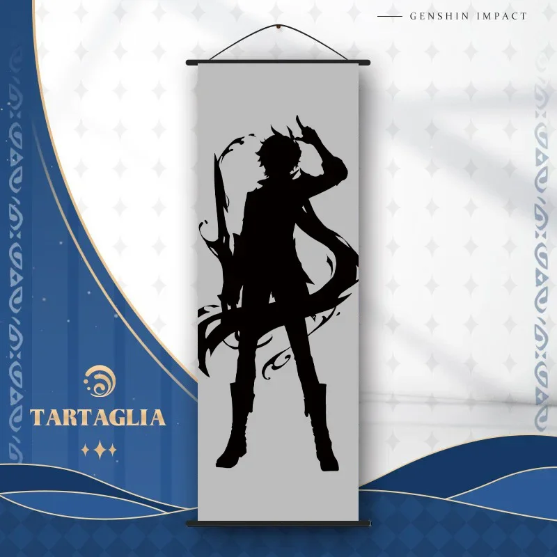 Игровой постер Genshin Impact персонаж Странник полиэстер