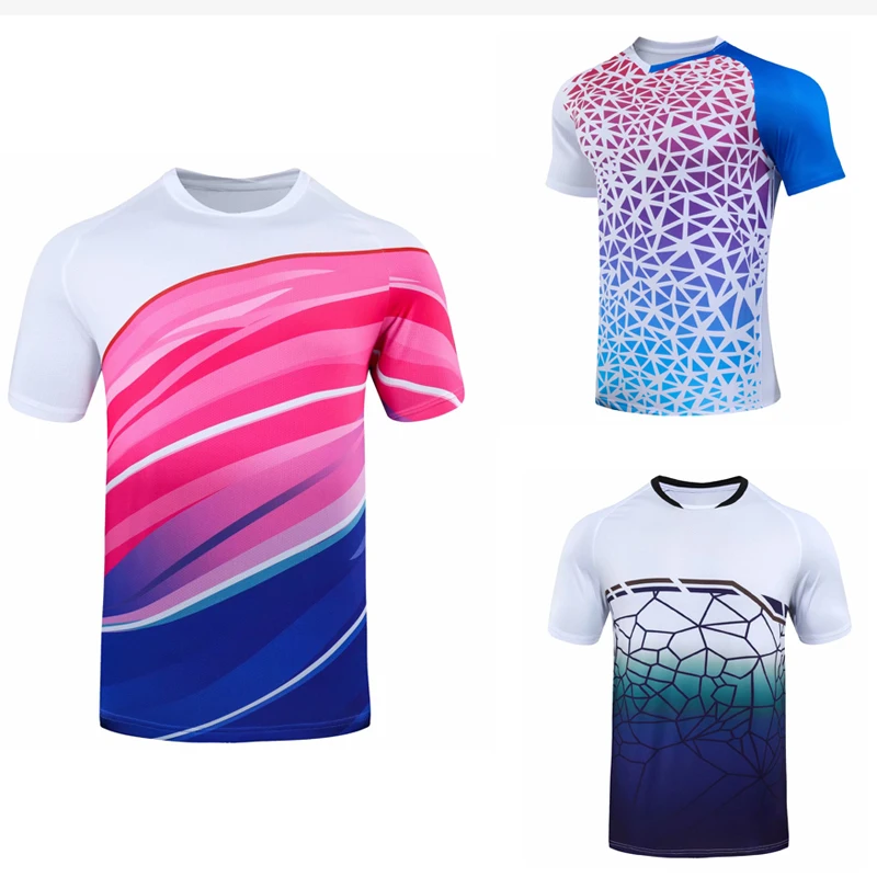 

Новые рубашки для бадминтона, одежда для мужчин и женщин, спортивные рубашки для тенниса, футболки для настольного тенниса, быстросохнущие спортивные футболки