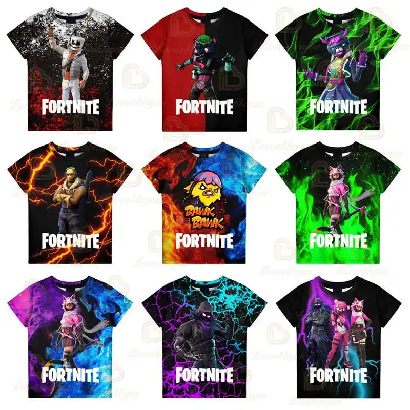 

Boys Girls Cartoon T-shirt Fortnite 3 To 14 Years Spike Victory Kids Tshirt Battle Royale 3D Print Tees Tops Teen Clothes