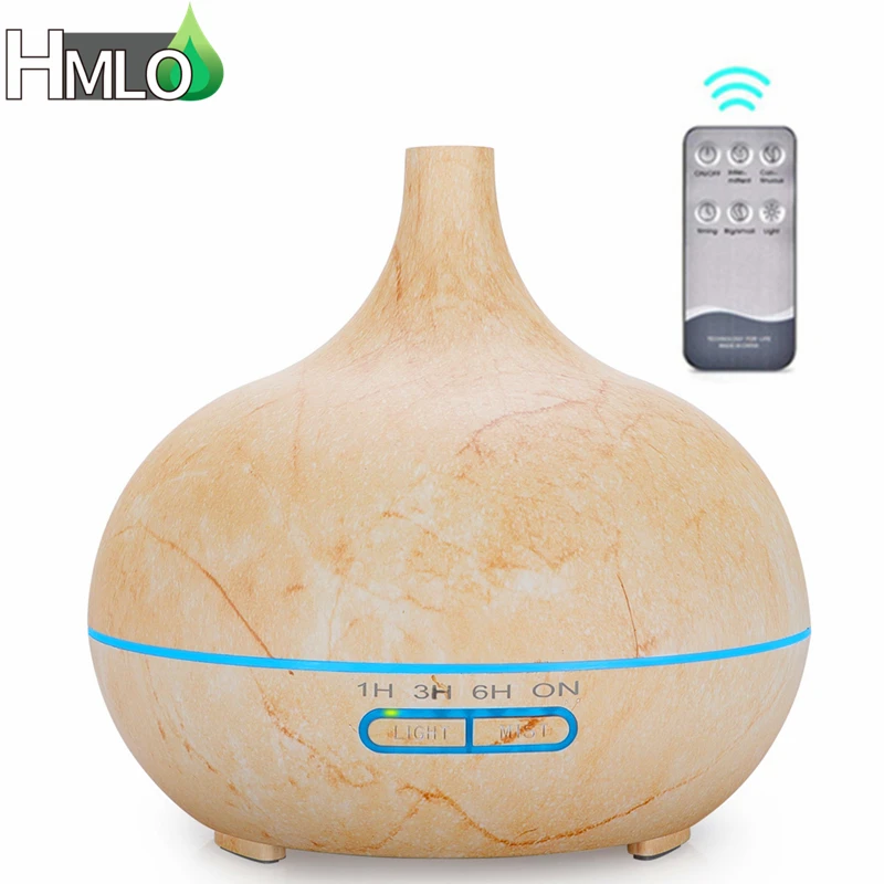 

400 мл ароматерапия эфирное масло диффузор полый Древесина зерна дистанционное управление ультразвуковой увлажнитель воздуха холодный с 7 цветами аналогичный