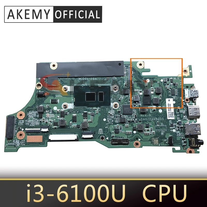 

Akemy Laptop motherboard For ACER Aspire CP5-471 i3-6100U Mainboard DA0ZDAMB8D0 SR2EU