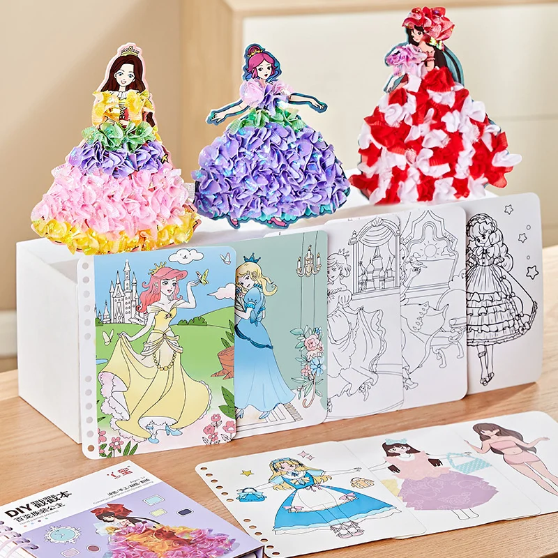 

Handmade DIY Toy Poke Fun Kids Draw Hundred Costume Hand Drawn Girls Creative Sticker Making Materials Educational Toys Gift
