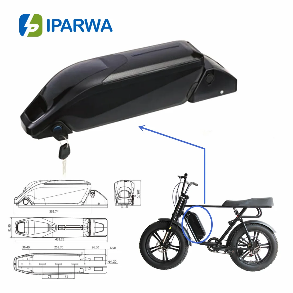 

Iparwa 18650 52cells 36V 14Ah 48 Volt Ebike Battery Pack Lithium Battery For Electric Bike