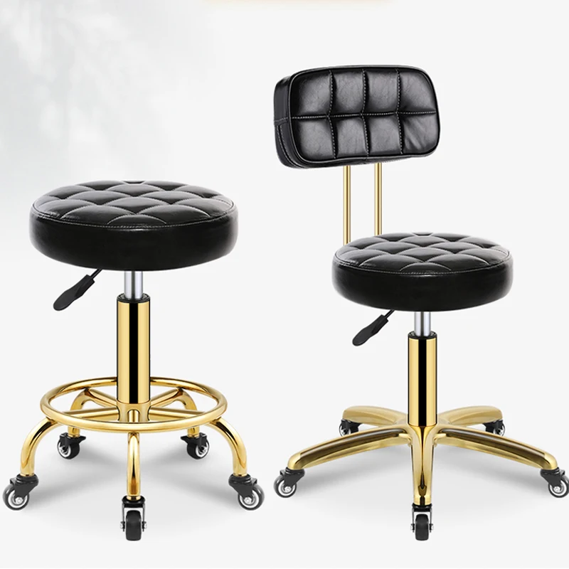 

Nordic Hairdressing Stool Vintage Barbershop Barber Chair Salon Rotating Rolling Work Chairs Beauty Stools Home Furniture HY