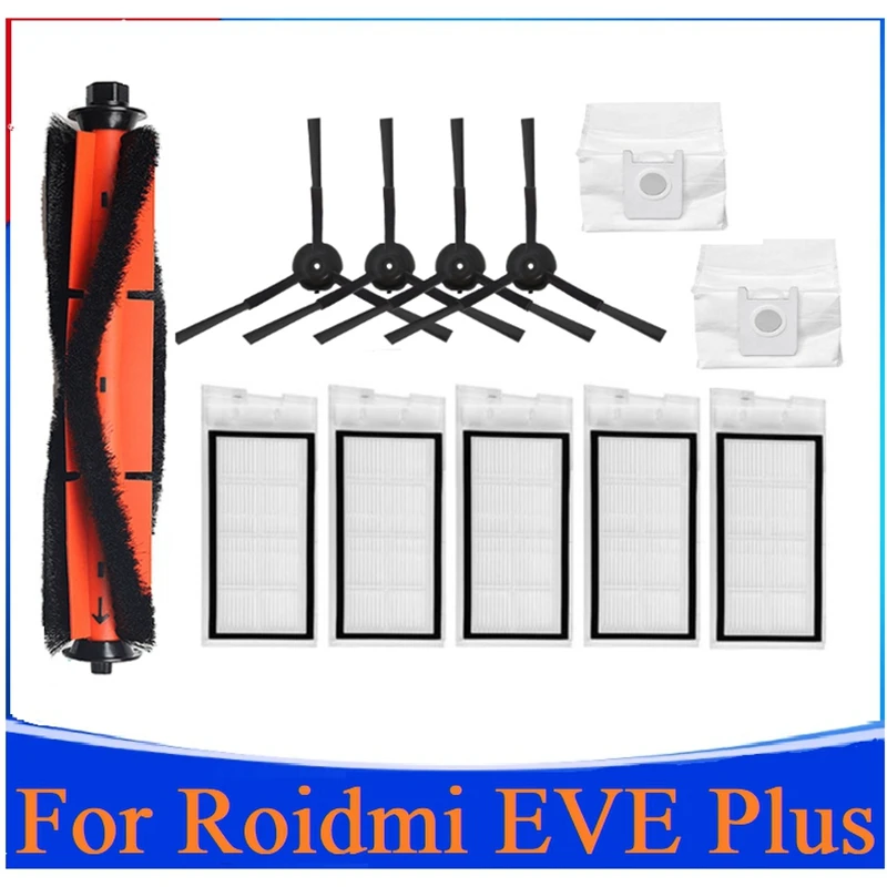

12Pcs Washable Main Side Brush HEPA Filter For Roidmi Eve Plus Robot Vacuum Cleaner Replacement Spare Parts
