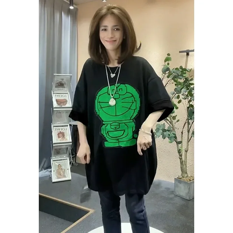 Женская футболка средней длины 31271*180 г двутканая летняя из молочного шелка с