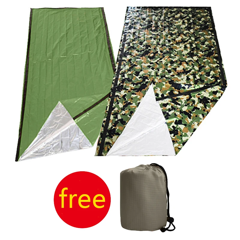 

Emergency Thermal Poncho Blanket Lightweight Folding Water Resistant Windproof Sunshade Reusable Portable Camping Mat Pad Cover