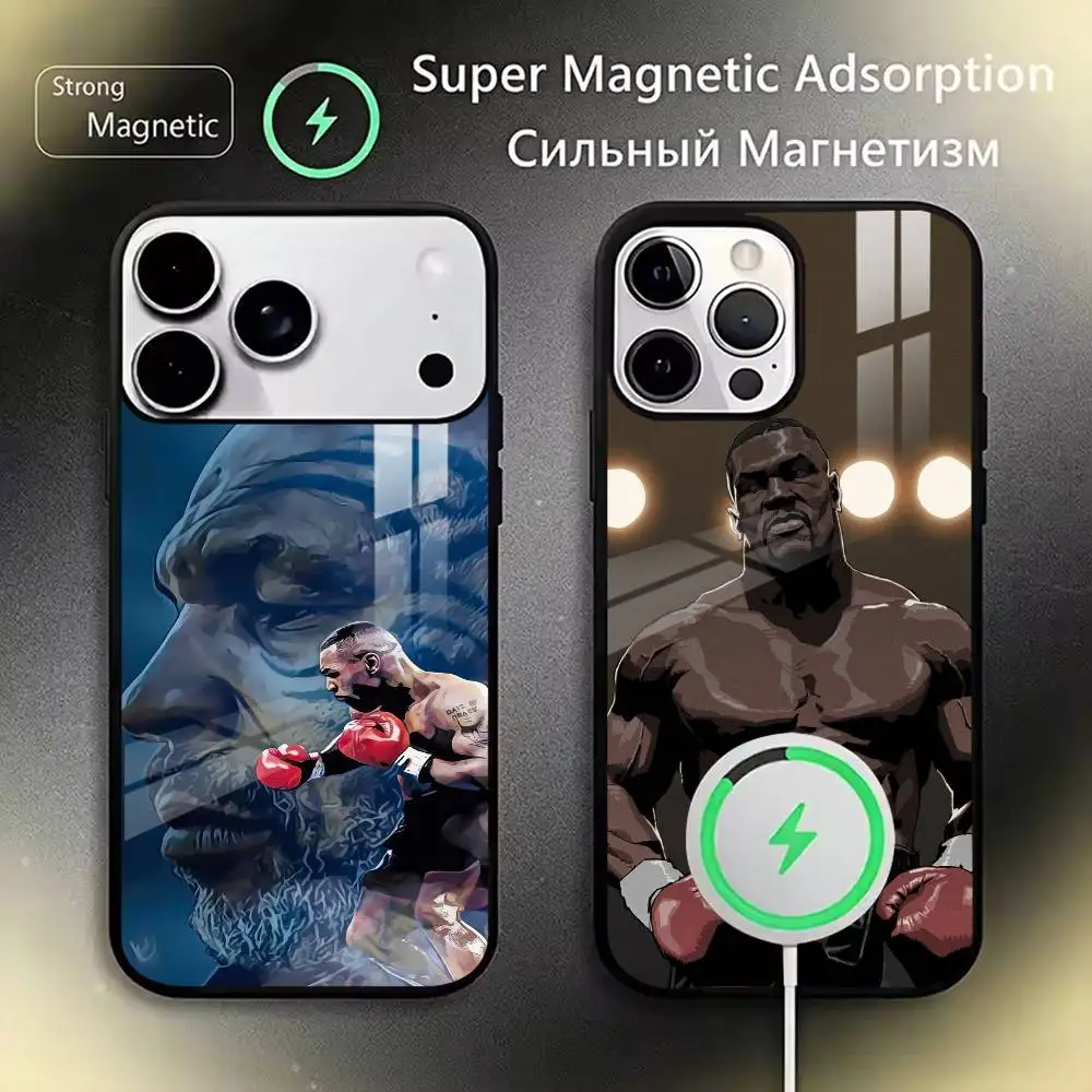 Фото Чехол для телефона Mike Tyson для iPhone 17, 16, 15, 14, 13, 12, 11 Plus, Pro, магнитный, для беспроводной зарядки Magsafe №1