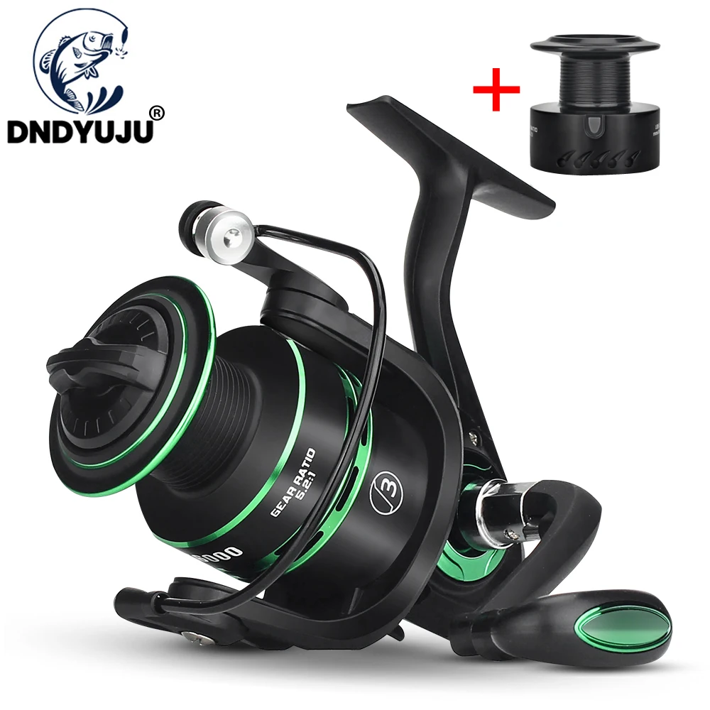 

5.2:1 Fishing Reel Max Drag 8Kg Carp Spinning Reel 2000-6000 Spool Spinning Wheel 1PC Aluminium + 1PC Nylon Winding Cup