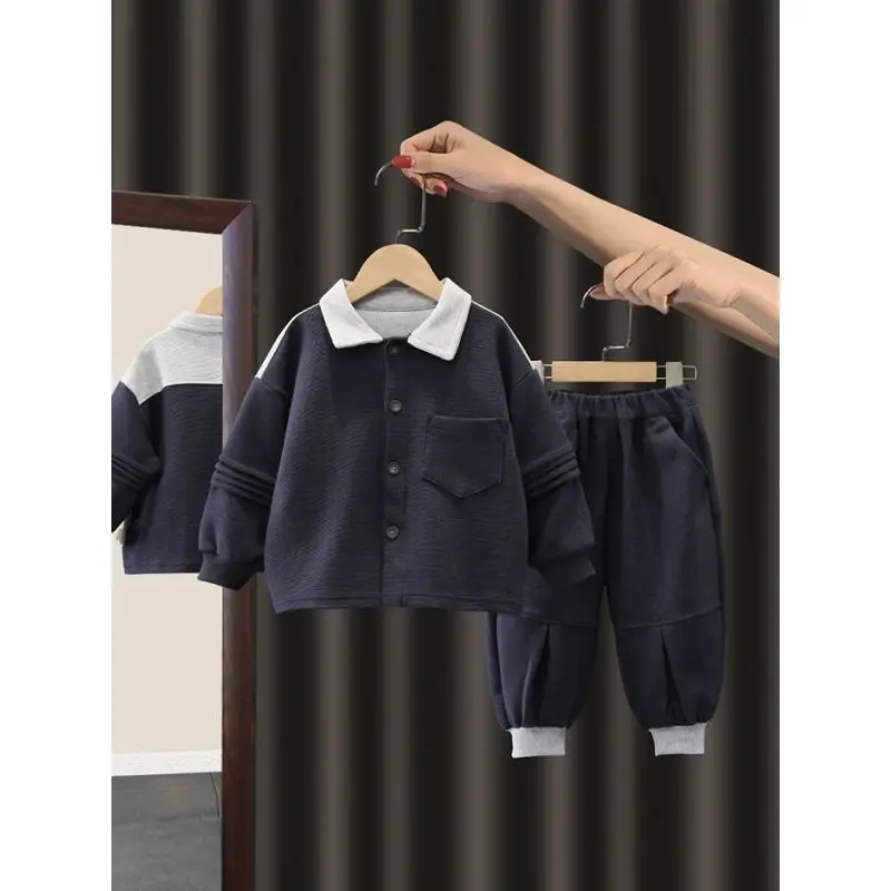 Boys' Suit 2022 Spring and Autumn New Children's Autumn Clothing Children's Autumn Leisure Coat Two-Piece Set