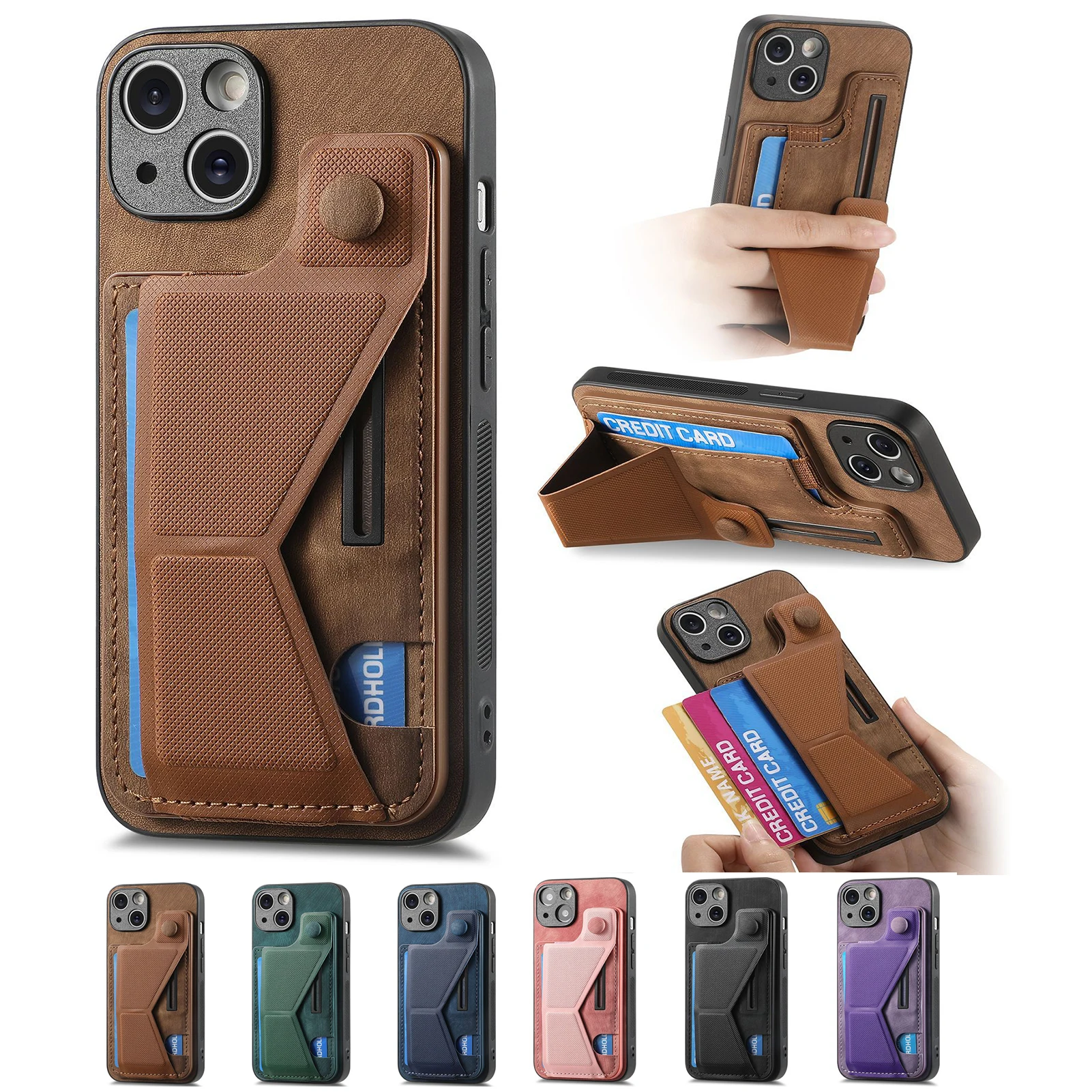 Многофункциональный бумажник для Redmi K70 Pro K60 Ultra K50 K40 K40S кожаный магнитный