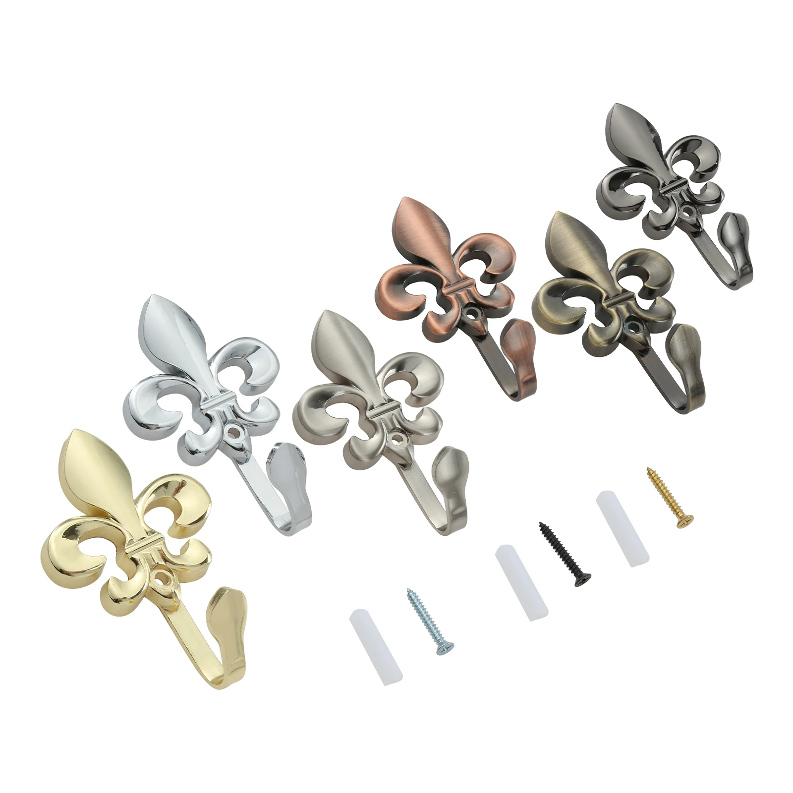 

2 Pcs Modern Flower Wall Hook Curtain Accessories Clothes Towel Hat Coat Rack Window Drape Home Kitchen Door Hanger Double Hooks