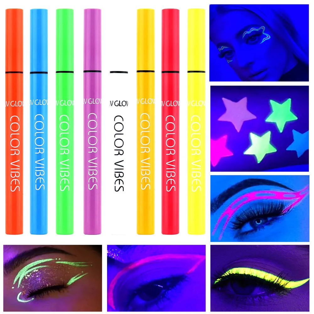 

Разноцветная блестящая флуоресцентная жидкая подводка для глаз, неоновая косметика для глаз, косметический пигмент, матовая подводка для глаз, быстросохнущая, светящаяся в темноте, для женской подводки