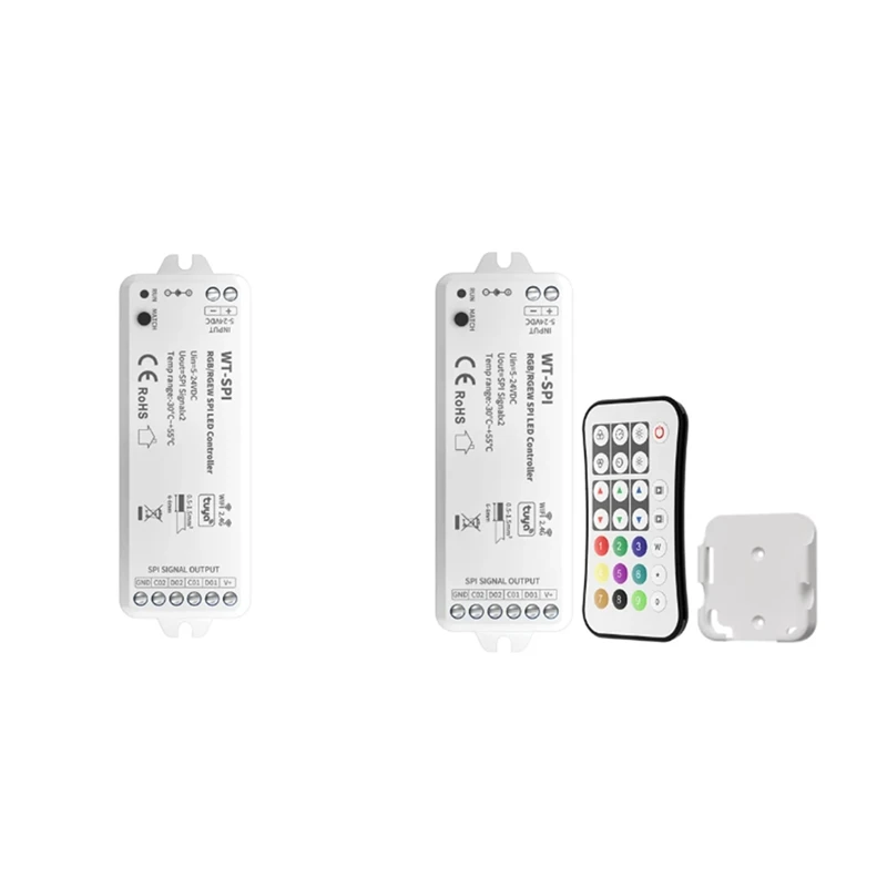 Tuya SPI RGB/RGBW Pixels LED Controller WIFI 2.4Ghz RF Remote For Alexa Google ECHO WS2811 WS2812B WS2815 Strip