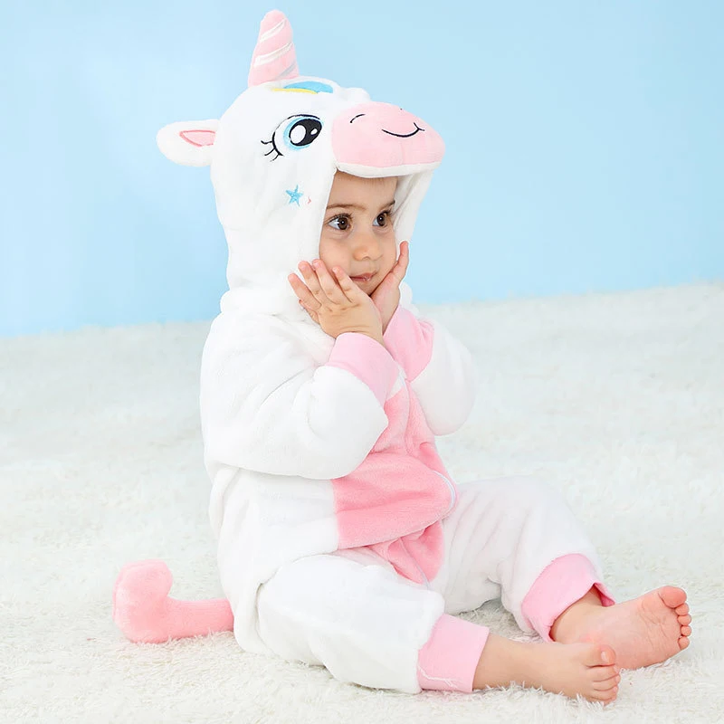 

COCOGUGU Infant Baby Rompers Winter Kigurumis Unicorn Costume For Girls Boys Toddler Animal Jumpsuit Clothes Pyjamas ropa bebes