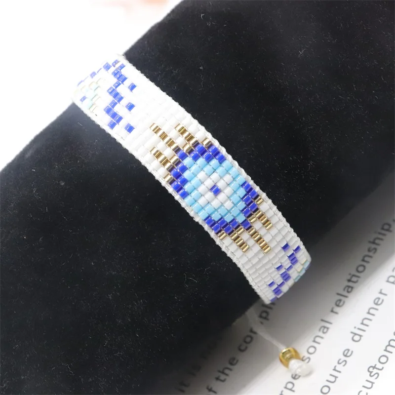 

BLUESTAR 2022 Fashion Turkish Evil Eye Bracelet Blue Eye Jewelry Miyuki Seed Beads Bohemian Handmade Woven Bracelets for Women