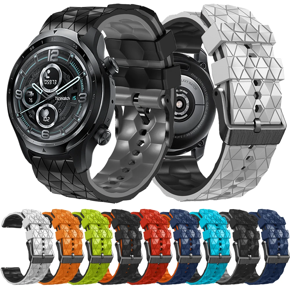 

Ремешок силиконовый для смарт-часов TicWatch Pro 3, браслет с GPS для TicWatch GTX S2 E2, аксессуары для наручных часов, 22 мм