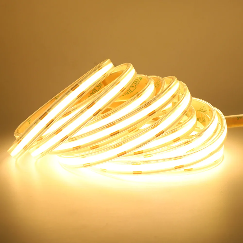 

HEGEHE Прозрачная водонепроницаемая светодиодная лента COB 480leds/м 12В/24В 5м 10м 20м