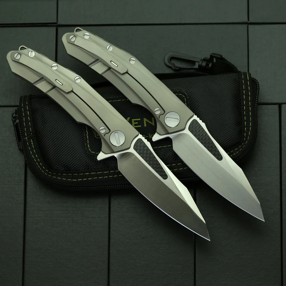 Складной нож VENOM ATTACKER M390 Flipper карманный резец из титанового углеродного волокна с