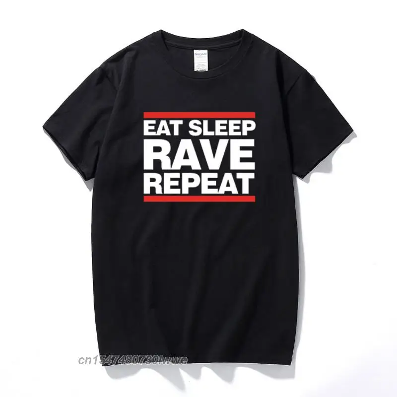 

Eat Sleep Rave Repeat Cotton T-Shirt Dj Dance Htid Hardcore Acid Ibiza Magaluf Cotton T Shirt Top Camiseta